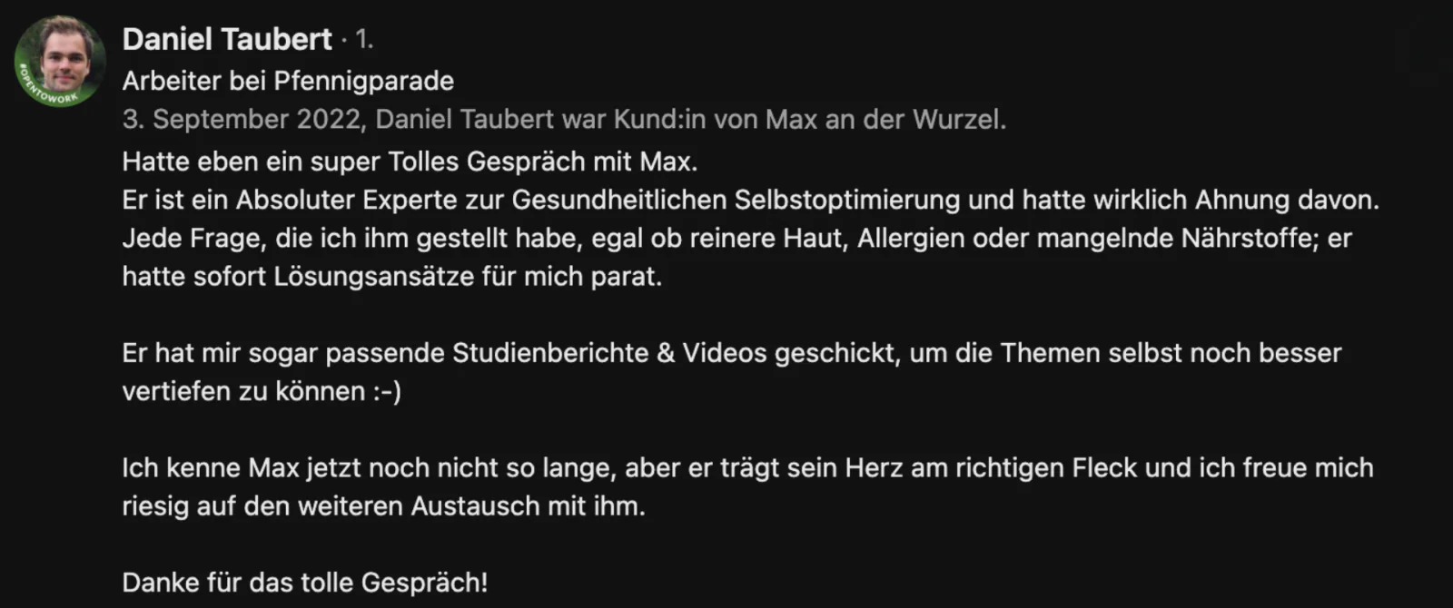 Erfahrungsbericht von Daniel