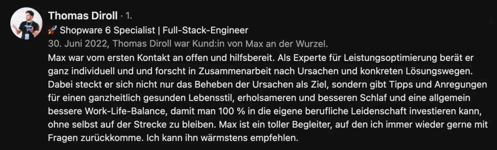 Erfahrungsbericht von Thomas